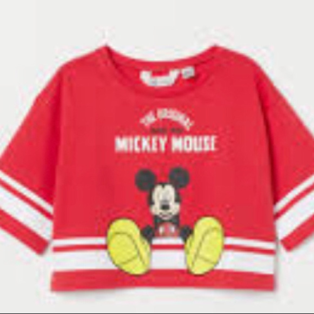 Disney Mickey Mouse Classic Graphic Crop Tee small
